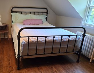 Queen Size Antique Inspired Black Iron Bed Frame   Mattress  And Quilted Box Spring Optional