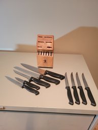 Henckels Knife Block And Knives. - - - - - - - - - - - - - - - - - - - - - - - - - - - - -- - Loc: S2