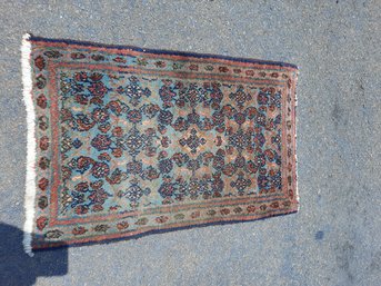 Antique Oriental Hand-tied Throw Rug