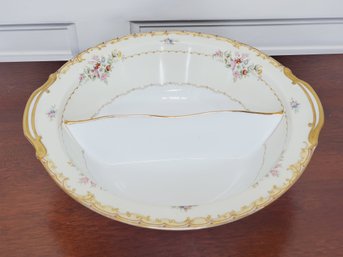 Vintage NORITAKE 592 Balvoir China Round Divided Serving Bowl