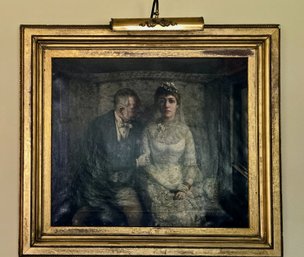 Original Antique Oil Painting - By British Artist Frederick Henry Henshaw Titled 'Married For Money'