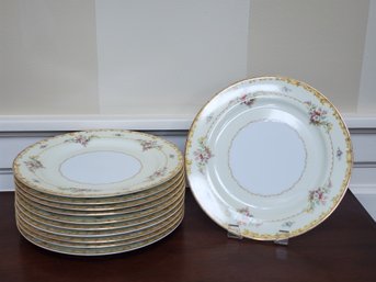 Eleven Vintage Noritake China 592 Belvior 9 7/8' Dinner Plates