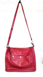 Lovely Vintage MCM Perlina Red Pebbled Leather Crossbody Bag With Adjustable Strap