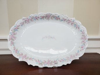 Vintage H C F Koch & Co Limoges France Elite Hand Painted Floral Oval Serving Platter