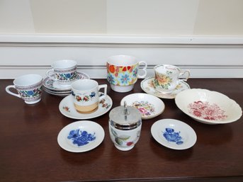 Grouping Of Vintage Porcelain-Royal Worcester Egg Coddler, Butter Pat Dishes, Demitasse Cups & More