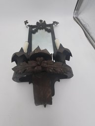 Antique 1920s Arts And Crafts Mirrored Iron Wall Sconce- NO SHIPPING