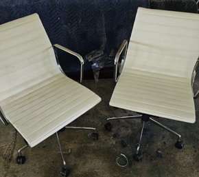 Herman Miller Eames Aluminum Chair, White (2)