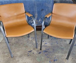 Leather & Mica Chairs Tabacco