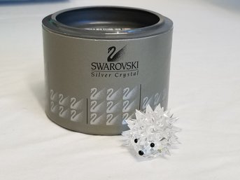 Retired Swarovski Austria Crystal Oval Hedgehog Figurine - Original Box & Packaging (DD)