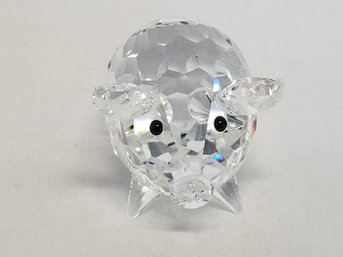 Swarovski Austria Crystal Medium Pig Figurine With Original Box & Packaging (GG)