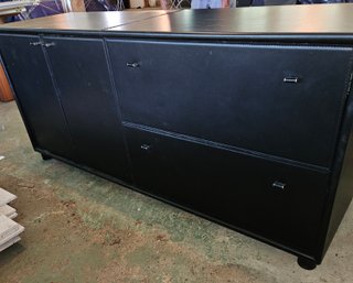 Large Stitched Leather Filing Cabinet