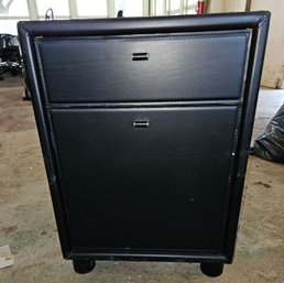 Small Stitched Leather Filing Cabinet