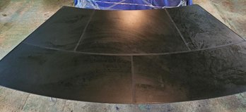 Stitched Leather And Steel Desk