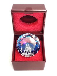 Swarovski Crystal Clear/Blue KOLN Multifaceted Prism Paperweight With Original Box & Packaging (KK)