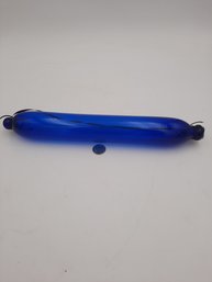 Rare Antique Colbalt Blue Free-Blown Glass Rolling Pin