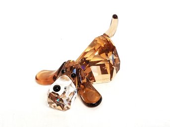 SWAROVSKI Crystal Austria Lovlots Signed Peppino Basset Hound Figurine With Original Box Lot QQ