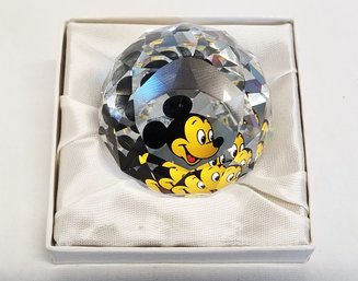 SWAROVSKI Crystal Austria Disney Micky Mouse Prism Paperweight With Original Box (lot TT)