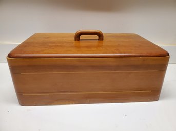 Handmade Vintage Inlaid Wood Storage Box With Lid