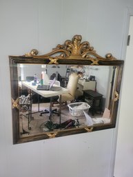 Gilt Frame Beveled Mirror.