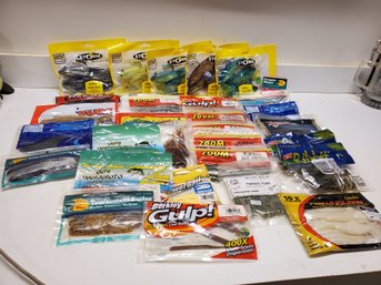 Lot Of Fishing Bait Worms - Most Packs New!! Berkeley Gulp, Zoom, Storm, Kinami, Bass Pro & More