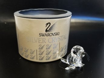 Adorable Swarovski Austrian Crystal Baby Seal Figurine Original Box (lot 54)