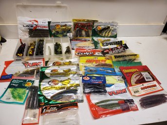 Lot Of Fishing Bait Worms - Berkeley, Bass Pro, Lake Fork, Cabela's, Impulse & Many More