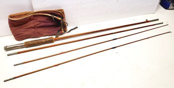 Vintage South Bend Bamboo Three Piece Fly Fishing Rod (four Pieces Total Has 2 Tips) Plus Storage Pouch