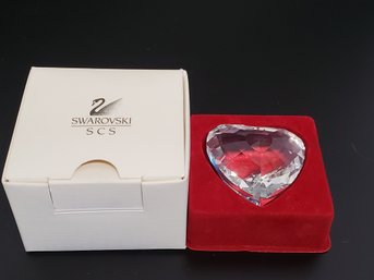 SWAROVSKI Clear Crystal Faceted Heart SCS Membership Renewal Gift In Original Box