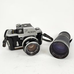 Nikon 35mm Camera And Two Lenses