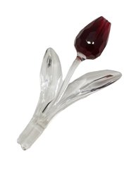 Swarovski Crystal 2003 Renewal Gift Red Tulip Figurine In Original Box  #17