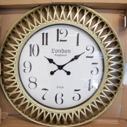 NEW 30' Gold Look Framed Large Battery Operated Wall Clock