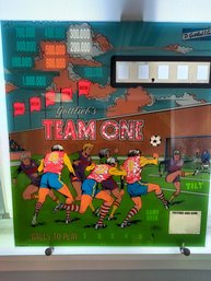 Vintage 1977 GOTTLIEB 'TEAM ONE' Pinball Machine Ball Back Glass/ Marquis- NO SHIPPING