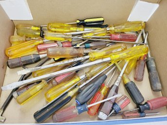 Large Lot Flat Head Screwdrivers