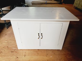 Handmade White Wood TV Stand / Cabinet