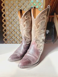 River's Boots Men's Size 8.5 Tooled Brown Leather Western Cowboy Boots