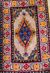 Shillcraft Vintage Hand-hooked Area Rug With Pretty Multicolor Medallion Pattern