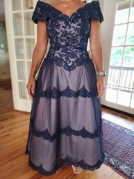 Blue Vintage Ball Gown, Size Estimated As 10