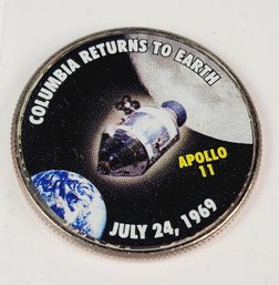 Columbia Returns To Earth - Colorized Commemorative  2015 Kennedy Half Dollar