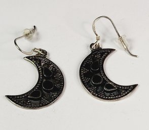 Vintage Half Moon Hanging Dangle Earrings