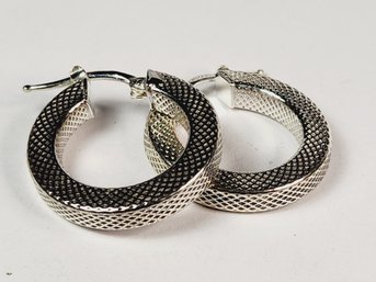 Beautiful Sterling Silver Laser Cut Hoop Earrings