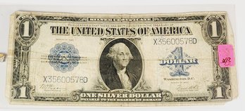 1923 'Horse Blanket' Silver Certificate Dollar 'Funny Back' Bill  (US Last Large Size Note)