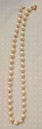 14kt Gold Beads And Clasp Interspersed With Cultured 6mm Pearls Necklace