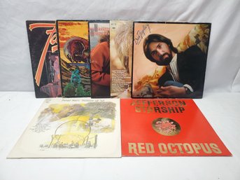 Seven Vintage Vinyl LPs Record Albums-jefferson Starship, Dan Fogelberg, ZZ Top, Steppenwolf & More(lot A)