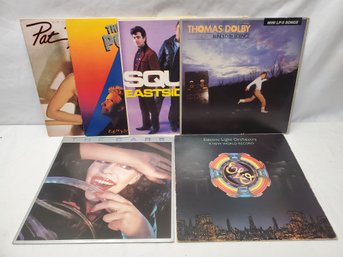 Six Vintage Vinyl LPs Record Albums-The Cars, ELO, Thomas Dolby, Squeeze, Pat Benatar & The Police(lot B)