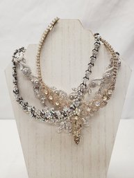 Selection Of Ladies Beautiful Fancy Rhinestone Necklaces & Chokers (lot NN)