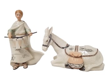 2005 Hawthorne Village 'Little Drummer Boy' & 'Seated Donkey' Silver Blessings Nativity Collection  #4