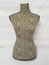 Female Leopard Print Fabric Covered Mannequin Bust