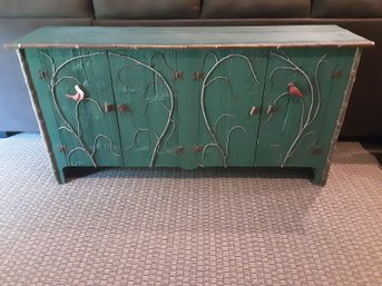 Artist Designed Custom Built Bird Sofa Cabinet