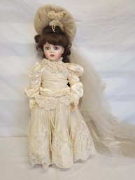 Vintage Franklin Heirloom Porcelain French Bebe Bru Victorian Bride Doll