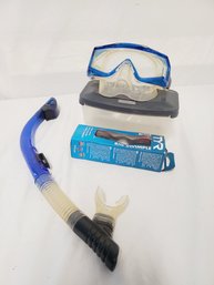 Snorkel Pro Crystal Vu Snorkeling Mask, Sherwood Absolute Breathing Tube & TYR Swimmple Goggles